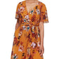 SL Fashions Women's Floral Print Maxi Dress Yellow Size16