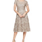 SL Fashions Women's Glitter Midi Cocktail And Party Dress Brown Size 6