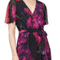 SL Fashions Women's Printed Faux Wrap Maxi Dress Black Size 6