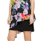 SL Fashions Women's Printed Asymmetrical Overlay Dress Black Size 14