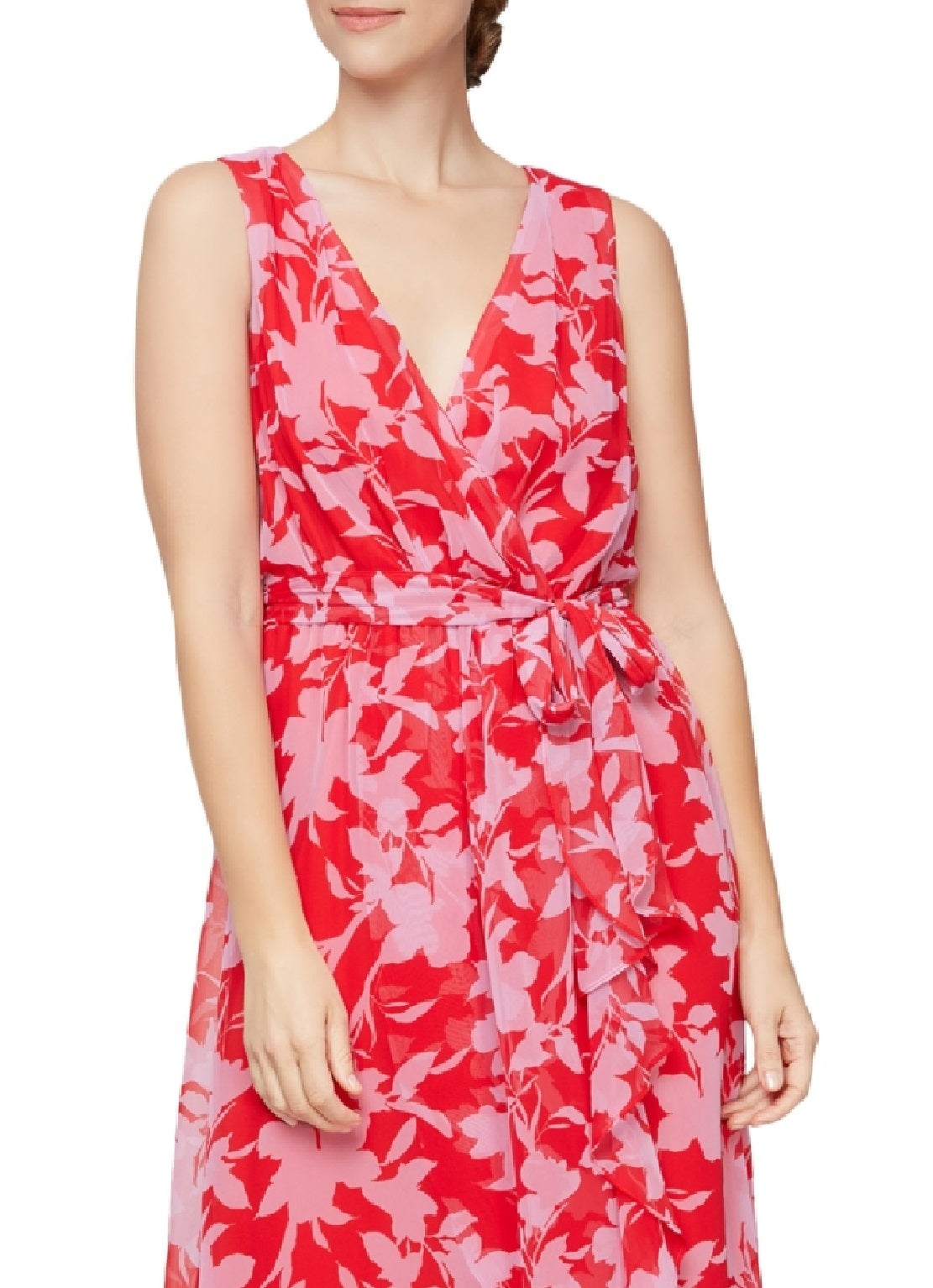 SL Fashions Women's Printed Maxi Dress Red Size 16