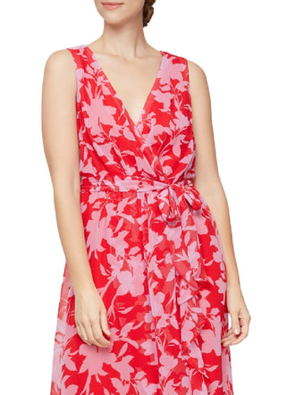 SL Fashions Women's Printed Maxi Dress Red Size 16