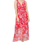 SL Fashions Women's Printed Maxi Dress Red Size 16