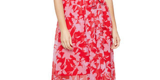 SL Fashions Women's Printed Maxi Dress Red Size 16