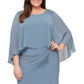 SL Fashions Women's Beaded Popover Gown Blue Size 20W