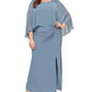 SL Fashions Women's Beaded Popover Gown Blue Size 20W