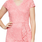 SL Fashions Women's Lace Sheath Dress Pink Size 4