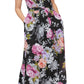 SL Fashions Women's Belted Halter Maxi Dress Black Size 12