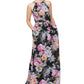 SL Fashions Women's Belted Halter Maxi Dress Black Size 12