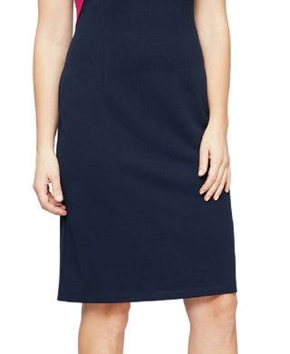 SL Fashions Women's Bow Detail Sheath Dress Blue Size 8