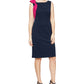 SL Fashions Women's Bow Detail Sheath Dress Blue Size 8