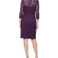 SL Fashions Women's Lace Mini Sheath Dress Purple Size 12