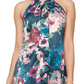 SL Fashions Women's Floral Knee Halter Dress Green Size 12