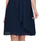 SL Fashions Women's Sleeveless Chiffon Jewel Neck Sheath Dress Blue Size 14