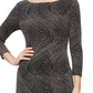 SL Fashions Women's Printed Metallic Sheath Dress Black Size 16