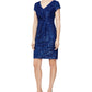 Sl Fashions Women's Sequin Sheath Dress  Blue Size 14