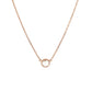14k Rose Gold 17 inch Necklace with Round White Topaz