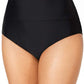 Island Escape Women's High Waist Tummy Control Top Bikini Bottoms Swimsuit Black