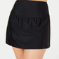 Island Escape Women's Plus Tummy Control Swim Skirt Swimsuit Black Size 18W