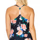 Island Escape Women's Racer Back Underwire Tankini Swimsuit Black