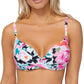 Island Escape Women's Honey Bloom Gemini Twist Front Bikini Top Swimsuit Black Size 8