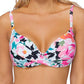 Island Escape Women's Honey Bloom Gemini Twist Front Bikini Top Swimsuit Black Size 8