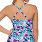 Island Escape Women's Printed Tankini Top Swimsuit White Size 16