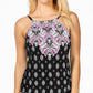Island Escape Women's White Sands Cali Printed Tankini Top Swimsuit Black