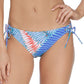 Raisins Junior's Printed Puerto Palm Sweet Side Bikini Bottoms Swimsuit Blue Size Medium