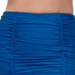Raisins Curve Women's Stretch Tummy Control Lined Full Coverage Ruched Caribbean Solids Swim Skirt Swimsuit Bottom Blue Size 14W