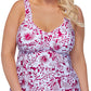 Raisins Curve Women's Making Waves Rimini Underwire Tankini Top Pink Size 16W