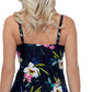 Island Escape Women's Tahiti Beach Crossover Underwire Tankini Top Swimsuit Black
