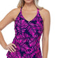 Island Escape Women's Key West Printed Racerback Underwire Tankini Top Swimsuit Blue Size 6