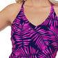 Island Escape Women's Key West Printed Racerback Underwire Tankini Top Swimsuit Blue Size 6