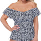 Island Escape Women's La Flor Tankini Swimsuit Black Size 18W
