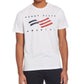 Perry Ellis Men's Logo Flag Short Sleeve Crew Neck Tee White Size Medium
