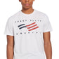 Perry Ellis Men's Logo Flag Short Sleeve Crew Neck Tee White Size Medium