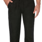 Cubavera Men's Solid Linen Blend Drawstring Pants Black Size X-Large