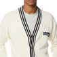 Perry Ellis Men's Eagle Patch Cardigan Sweater White Size X-Large