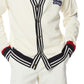 Perry Ellis Men's Eagle Patch Cardigan Sweater White Size X-Large