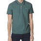 Perry Ellis Men's Tipped Collar Solid Polo Shirt Green Size Large