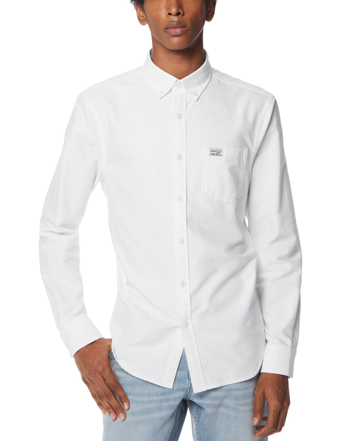 Perry Ellis Men's Oxford Button Down Shirt White Size XX-Large