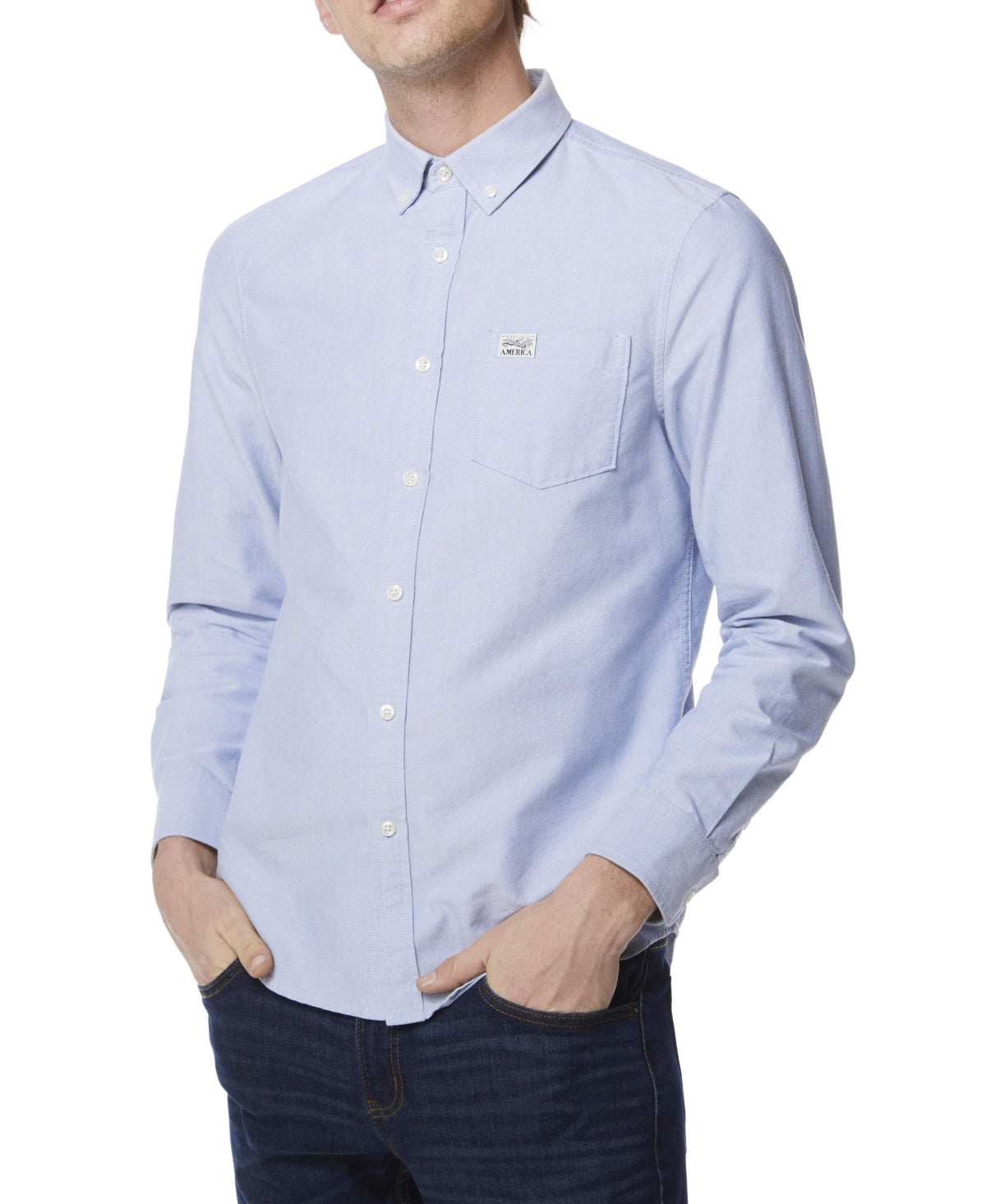 Perry Ellis America Men's Oxford Button-Down Shirt Blue Size M