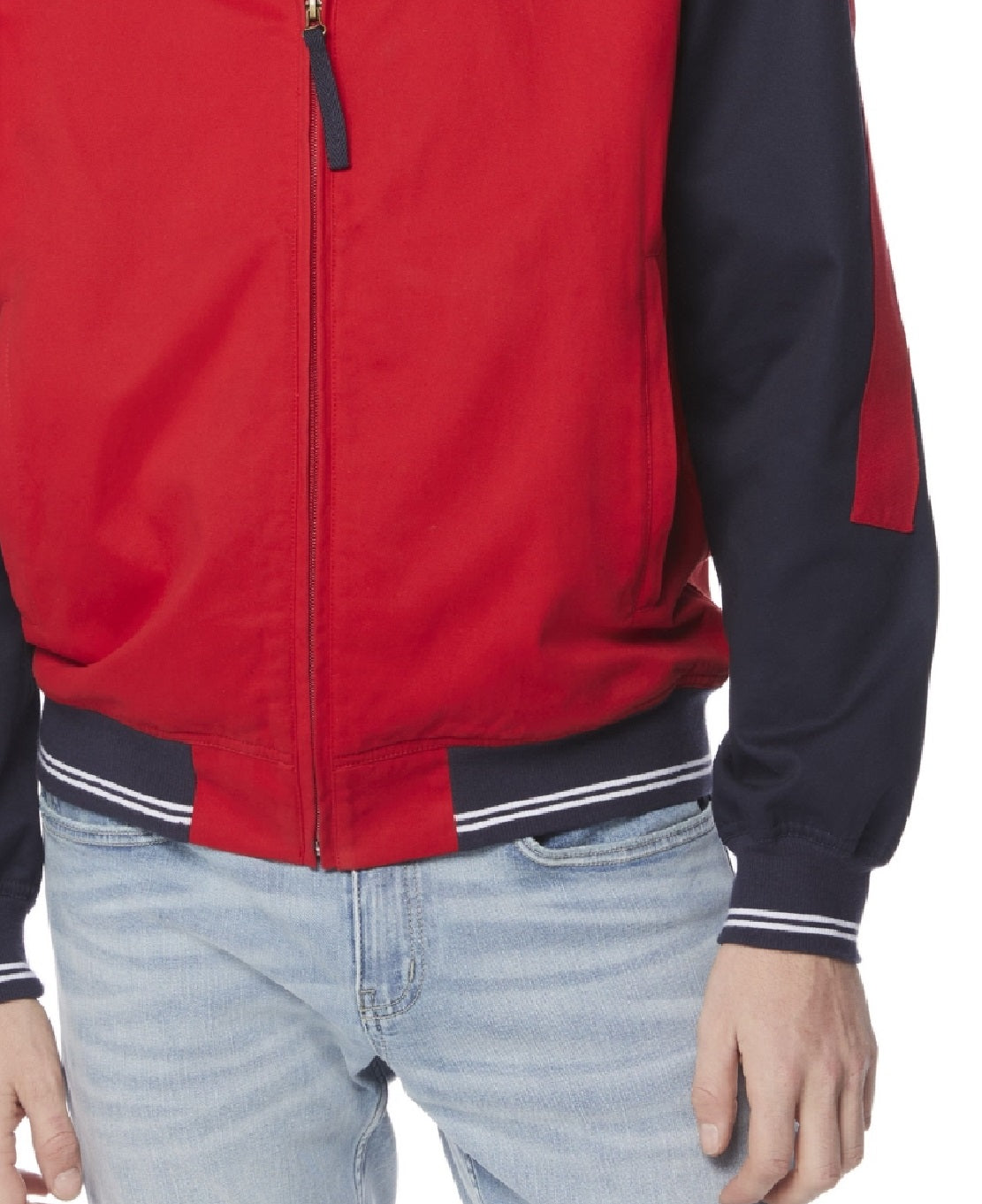 Perry Ellis Men's Logo Bomber Jacket Red Size Medium