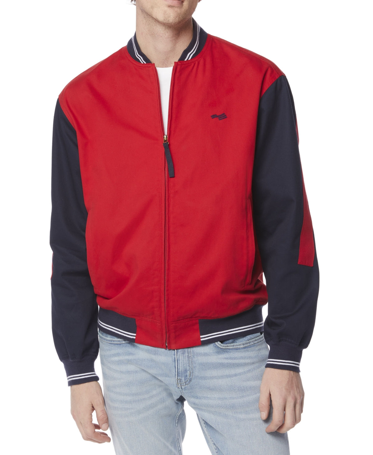 Perry Ellis Men's Logo Bomber Jacket Red Size Medium