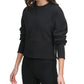 DKNY Women's Sport Cotton Side Zip Cropped Top Black Size X-Small