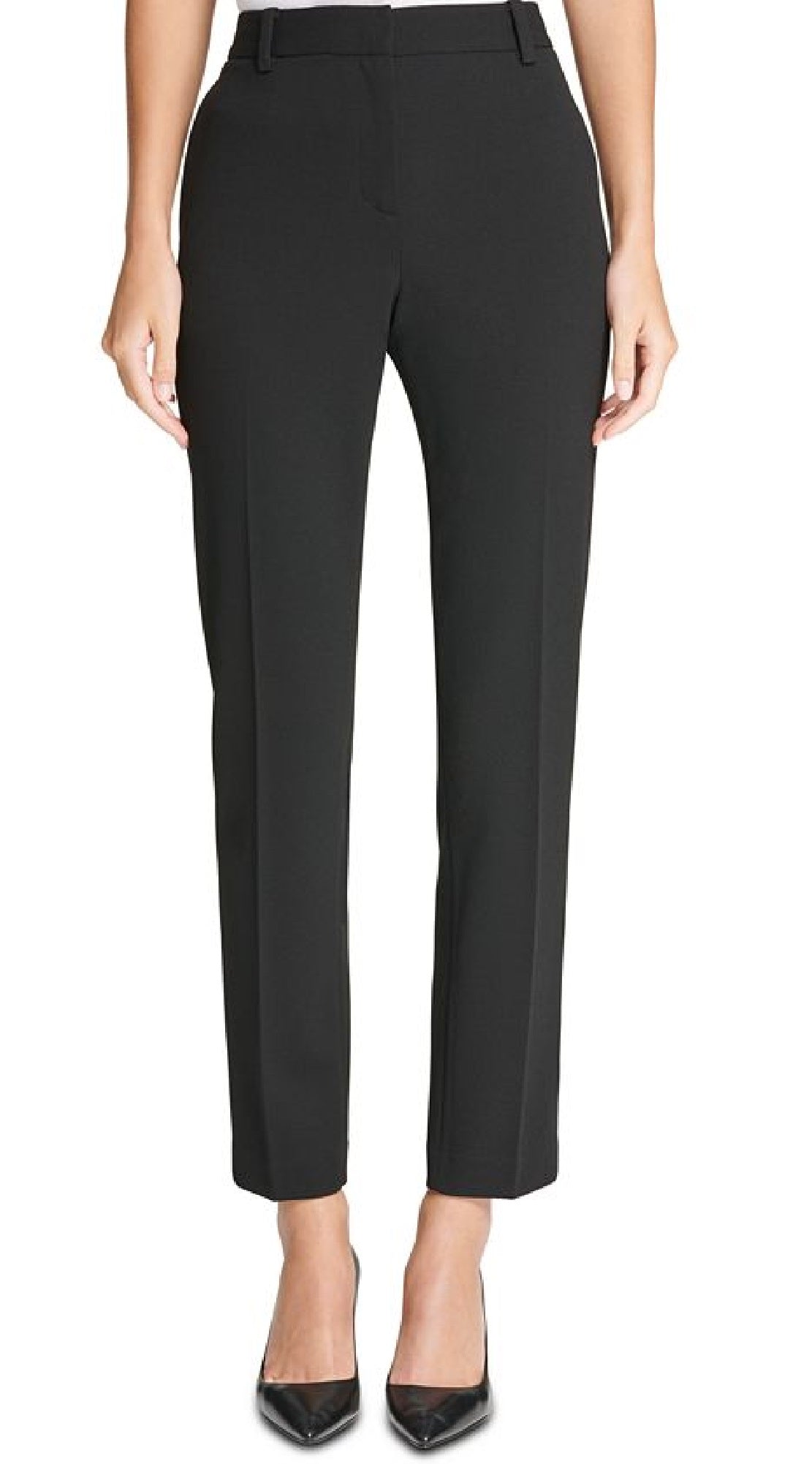 Ralph Lauren Women's Side Stripe Wool Crepe Pants Black Size 14