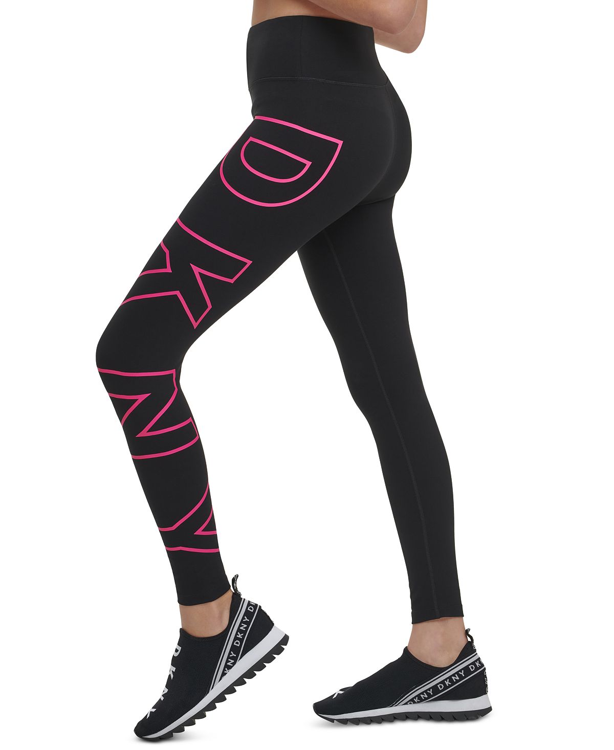 DKNY Women's Big Logo High Waist Leggings Pink Size X-Small