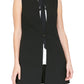 DKNY Women's Sleeveless Lapel Vest Black Size 8