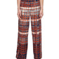 DKNY Women's Plaid Wide Leg Pants Brown Size Small